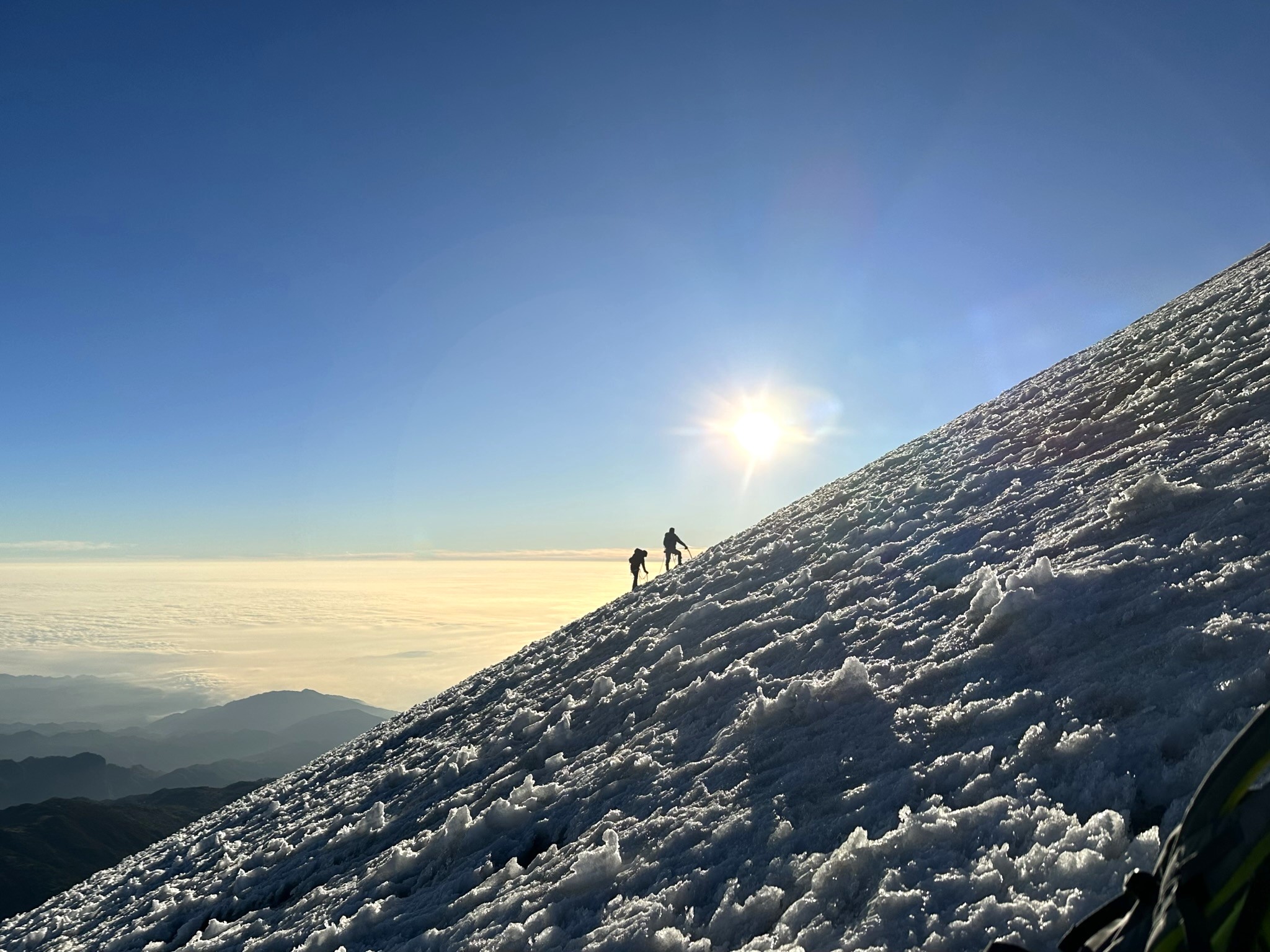 two climbers on Pico de Orizaba's Jampa glacier